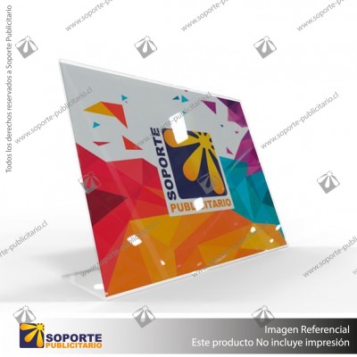 PORTA GRAFICA ACRILICO A6 (10.5*14.8 CMS) FORMATO L HORIZONTAL 1.7 MM (C200)