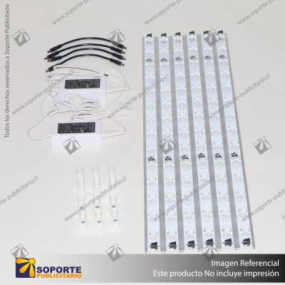 SET SISTEMA ILUMINACION PARA PANEL PUBLICITARIO PREMIUM RECTO 3 CUERPOS (CAJA DE LUZ) (HASTA AGOTAR)